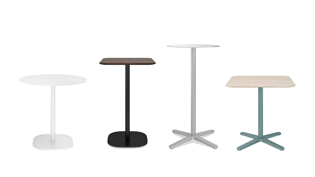 Emeco 2 Inch® Flat Base Café Table by Jasper Morrison 30inches Hand Brushed