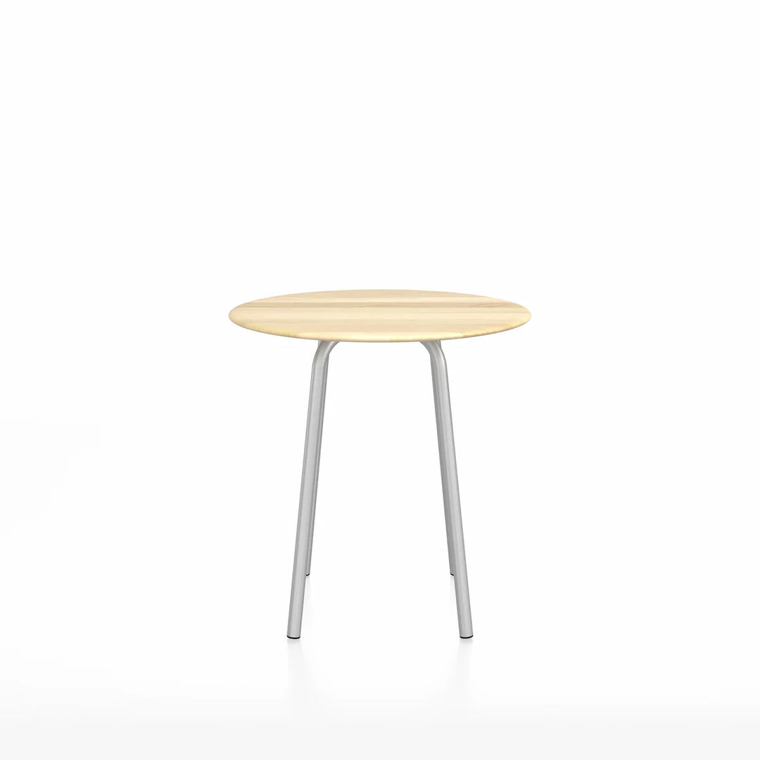 Emeco 24" Clear Anodized Aluminum Base Parrish Café Table, Round by Konstantin Grcic