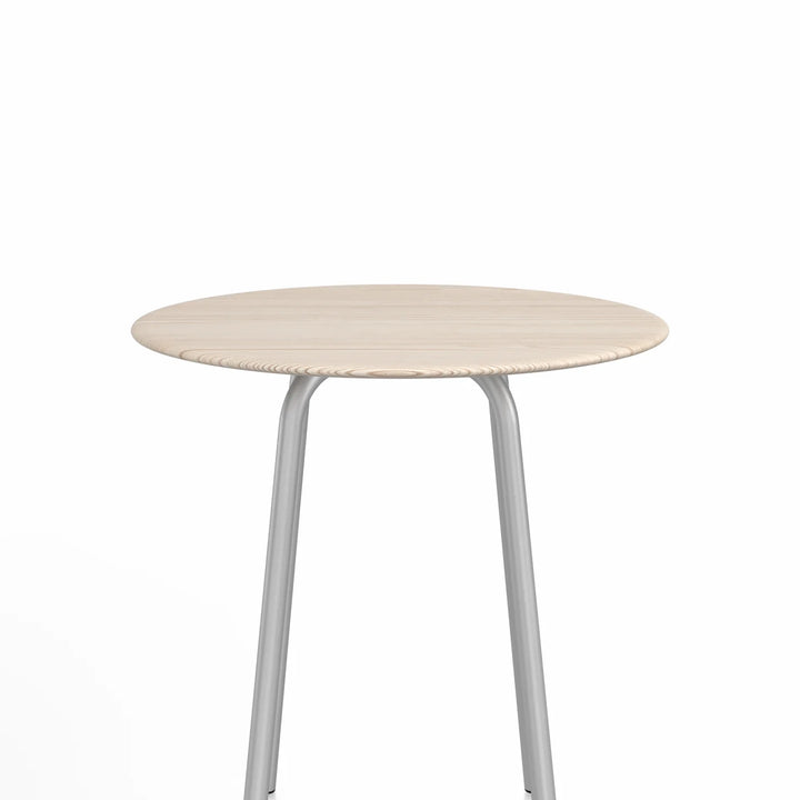 Emeco 30" Clear Anodized Aluminum Base Parrish Café Table, Round by Konstantin Grcic