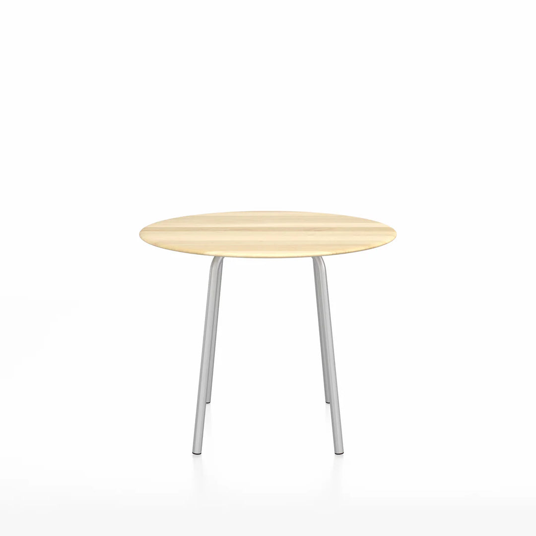 Emeco 36" Clear Anodized Aluminum Base Parrish Café Table, Round by Konstantin Grcic