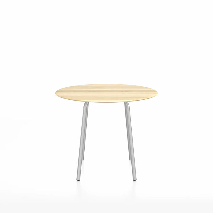 Emeco 36" Clear Anodized Aluminum Base Parrish Café Table, Round by Konstantin Grcic