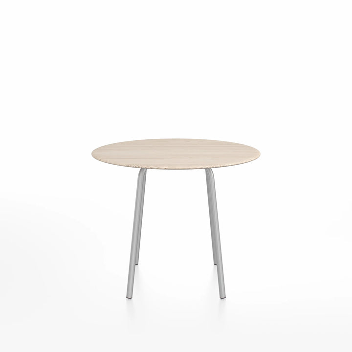 Emeco 36" Clear Anodized Aluminum Base Parrish Café Table, Round by Konstantin Grcic