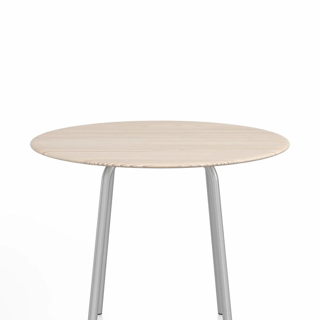 Emeco 36" Clear Anodized Aluminum Base Parrish Café Table, Round by Konstantin Grcic