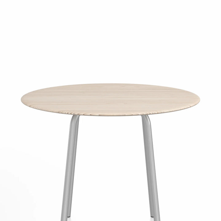 Emeco 36" Clear Anodized Aluminum Base Parrish Café Table, Round by Konstantin Grcic