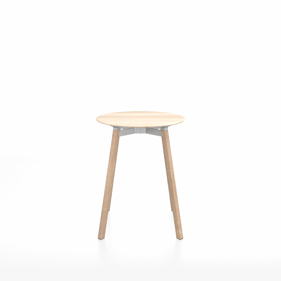 Emeco SU® Round Café Table – 24" | Clear Anodized Aluminum Base by Nendo