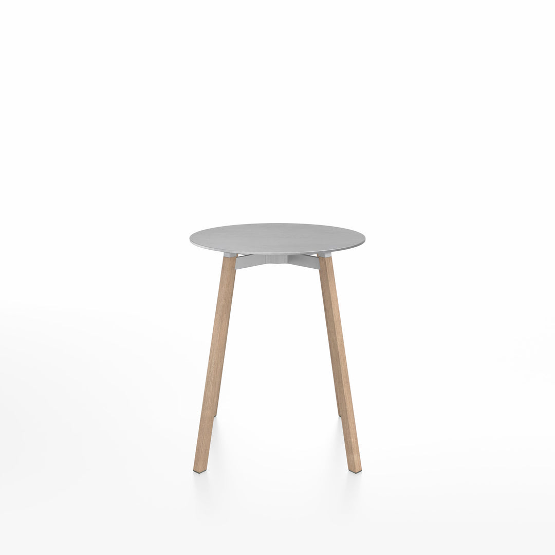 Emeco SU® Round Café Table – 24" | Black Anodized Aluminum Base by Nendo