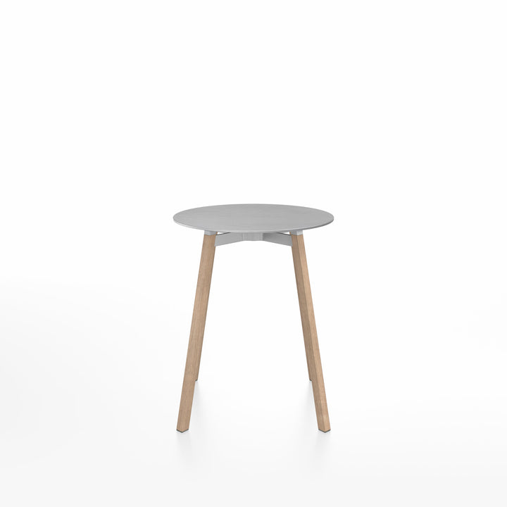 Emeco SU® Round Café Table – 24" | Clear Anodized Aluminum Base by Nendo