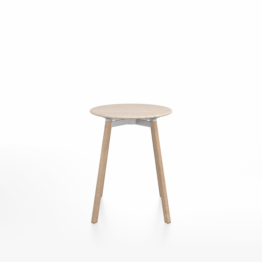 Emeco SU® Round Café Table – 24" | Clear Anodized Aluminum Base by Nendo