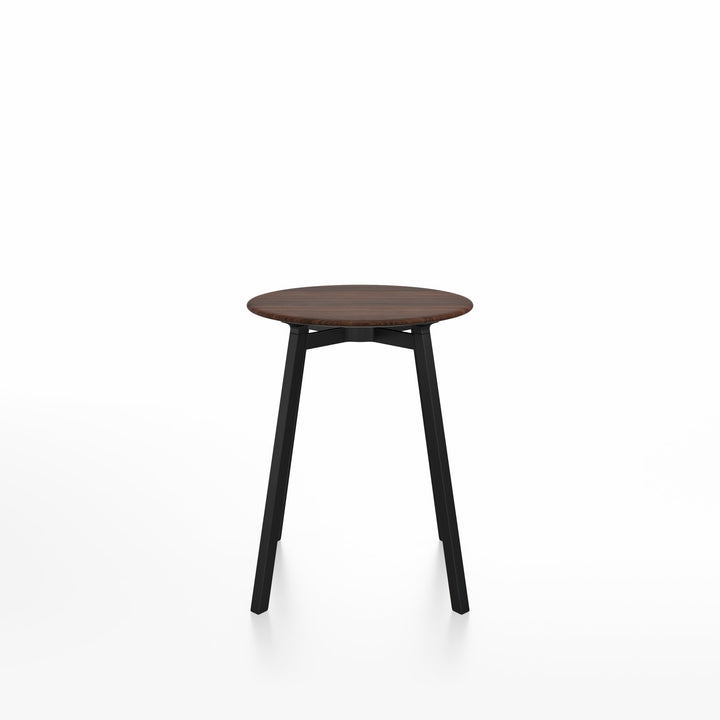 Emeco SU® Round Café Table – 24" | Black Anodized Aluminum Base by Nendo