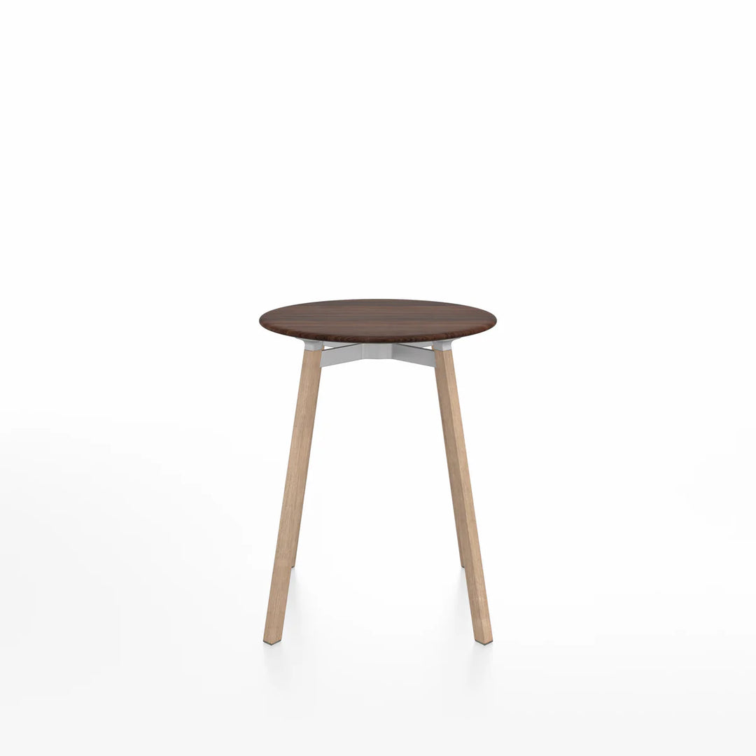 Emeco SU® Round Café Table – 24" | Clear Anodized Aluminum Base by Nendo