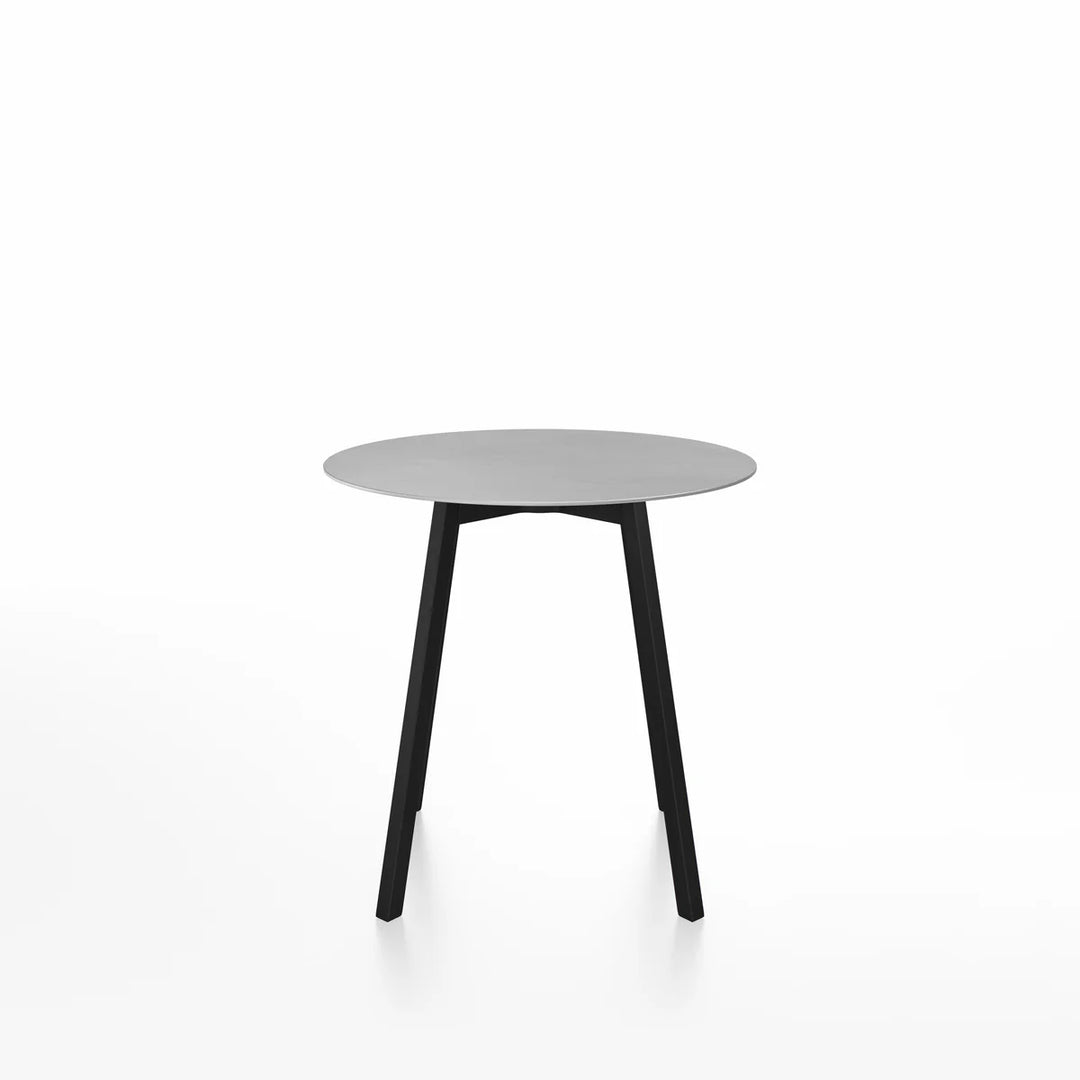 Emeco SU® Round Café Table – 36" | Black Anodized Aluminum Base by Nendo