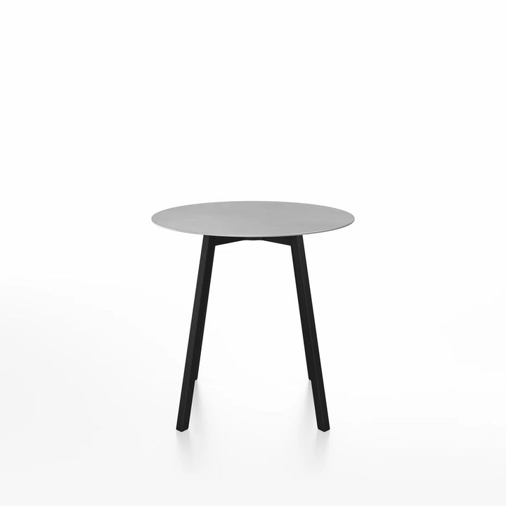 Emeco SU® Round Café Table – 36" | Black Anodized Aluminum Base by Nendo