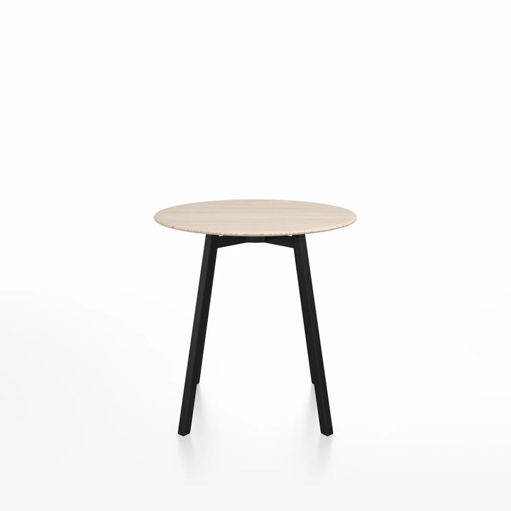 Emeco SU® Round Café Table – 36" | Black Anodized Aluminum Base by Nendo