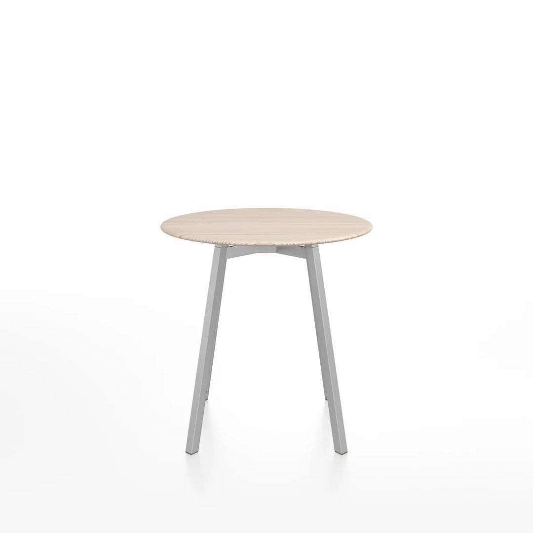 Emeco SU® Round Café Table – 36" | Clear Anodized Aluminum Base by Nendo