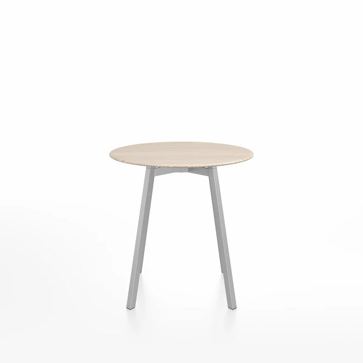 Emeco SU® Round Café Table – 36" | Clear Anodized Aluminum Base by Nendo