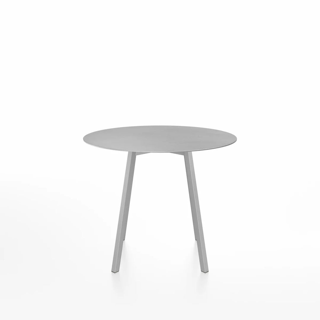 Emeco SU® Round Café Table – 36" | Clear Anodized Aluminum Base by Nendo
