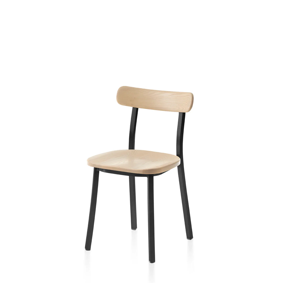 Emeco Black Powder Coated Utility Side Chair by Jasper Morrison