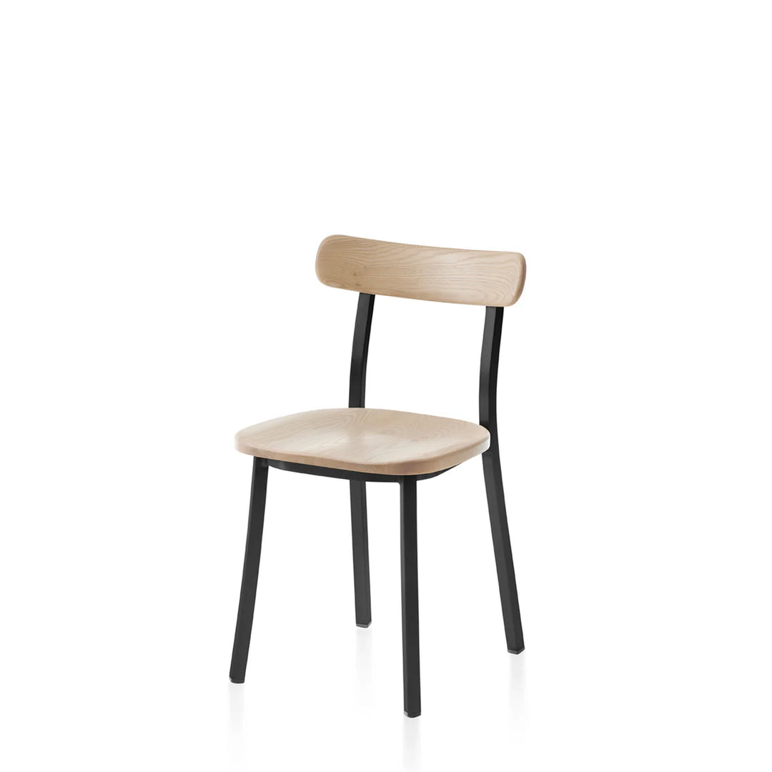Emeco Black Powder Coated Utility Side Chair by Jasper Morrison