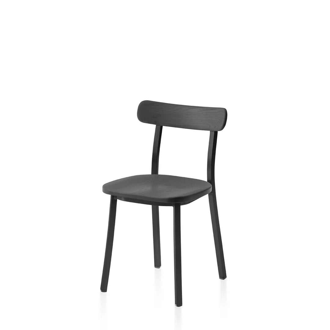 Emeco Black Powder Coated Utility Side Chair by Jasper Morrison