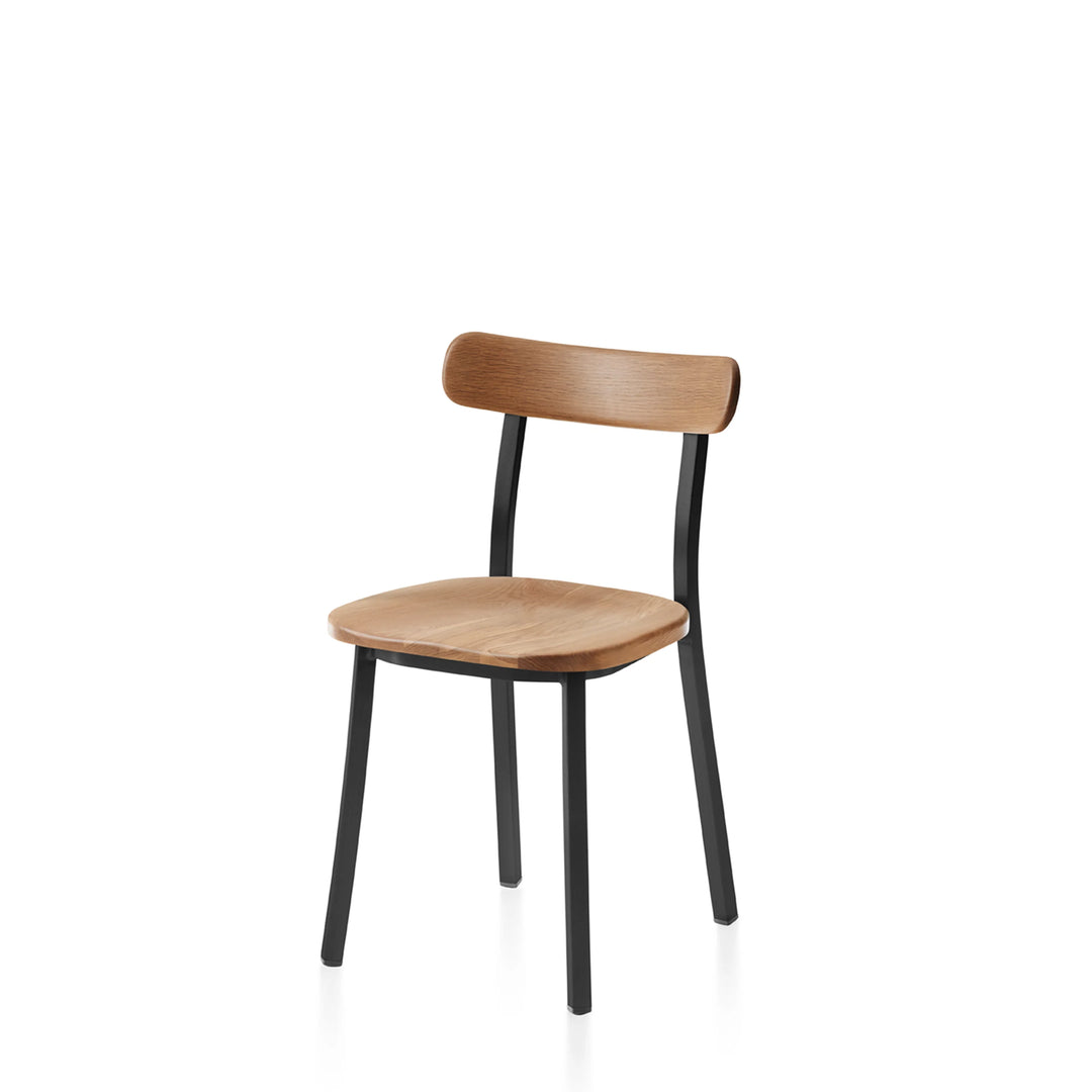 Emeco Black Powder Coated Utility Side Chair by Jasper Morrison