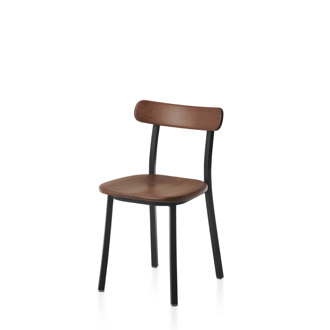 Emeco Black Powder Coated Utility Side Chair by Jasper Morrison