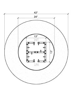 42" Round Ready-to-Finish Fire Pit Kit 18" H with 13" Burner
