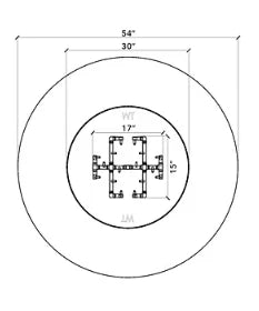 54" Round Ready-to-Finish Fire Pit Kit 18" H with 17" Burner