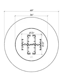 60" Round Ready-to-Finish Fire Pit Kit 18" H with 21.5" Burner