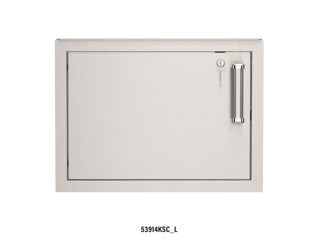 Fire Magic - Premium Flush, Soft Close | Horizontal Single Access Door with Lock and Key - Front View - Door Hinge: Left