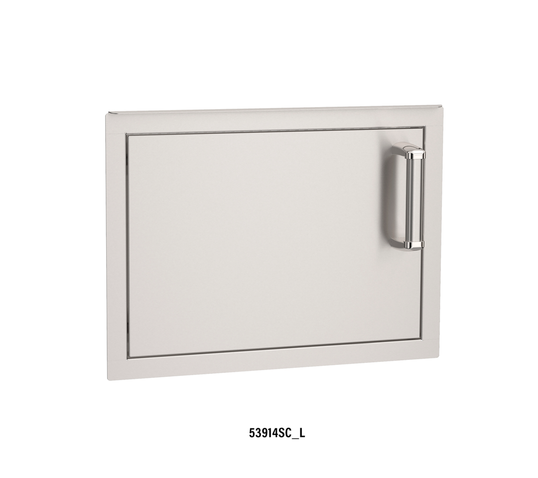 Fire Magic - Premium Flush, Soft Close | Horizontal Single Access Door - Semi Side View - Door Hinge: Left