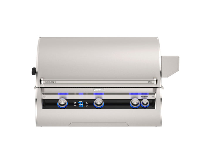 Fire Magic - 35” x 115” Contemporary Pre-Fab Grill Island Bundle with Refrigerator Cut-out - Custom BBQ Island