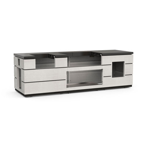 Fire Magic - 35” x 115” Contemporary Pre-Fab Grill Island Bundle with Double Drawer Cut-out - Custom BBQ Island