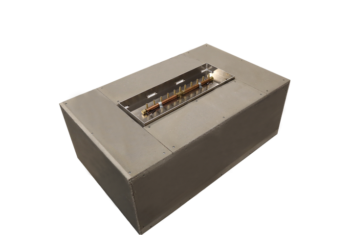 48" x 30" x 18" Rectangular Ready-to-Finish Fire Pit Kit with 22" Brass Burner