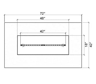 72" x 42" x 18" Rectangular Ready-to-Finish Fire Pit Kit with 40" Brass Burner