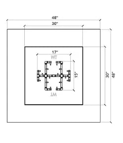 48" Square Ready-to-Finish Fire Pit Kit with CFB180 Brass Burner