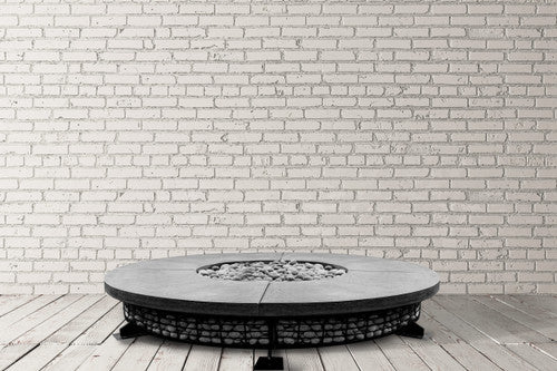 Fuego 89" Large Round Fire Table with PH Ignite Electronic Ignition – Handcrafted Patina Finish (Propane/Natural Gas)