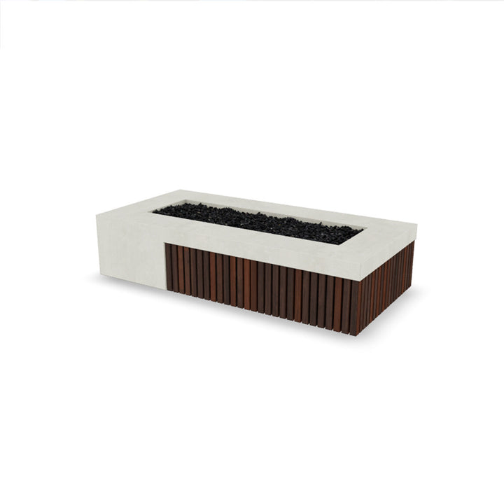Fairmont Fire Table – 72" Rectangular Gas Fire Pit with Brazilian Hardwood & Concrete (65,000 BTUs, Propane/Natural Gas)