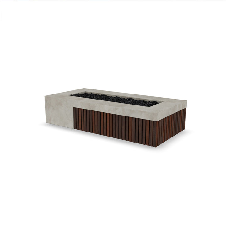Fairmont Fire Table – 72" Rectangular Gas Fire Pit with Brazilian Hardwood & Concrete (65,000 BTUs, Propane/Natural Gas)