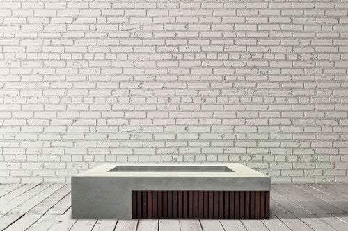 Fairmont Fire Table – 72" Rectangular Gas Fire Pit with Brazilian Hardwood & Concrete (65,000 BTUs, Propane/Natural Gas)