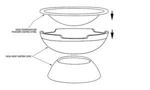 Falò Fire Bowl – 21" Hand-Crafted Concrete Wood Burning Fire Pit (Portable, Outdoor Patio & Backyard Use)