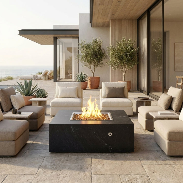 COOKE Famosa Fire Pit Table 48" x 48" x 18" - Stone Top