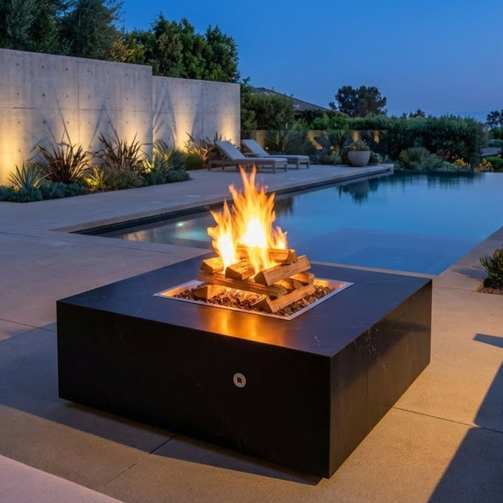 COOKE Famosa Fire Pit Table 48" x 48" x 18" - Stone Top