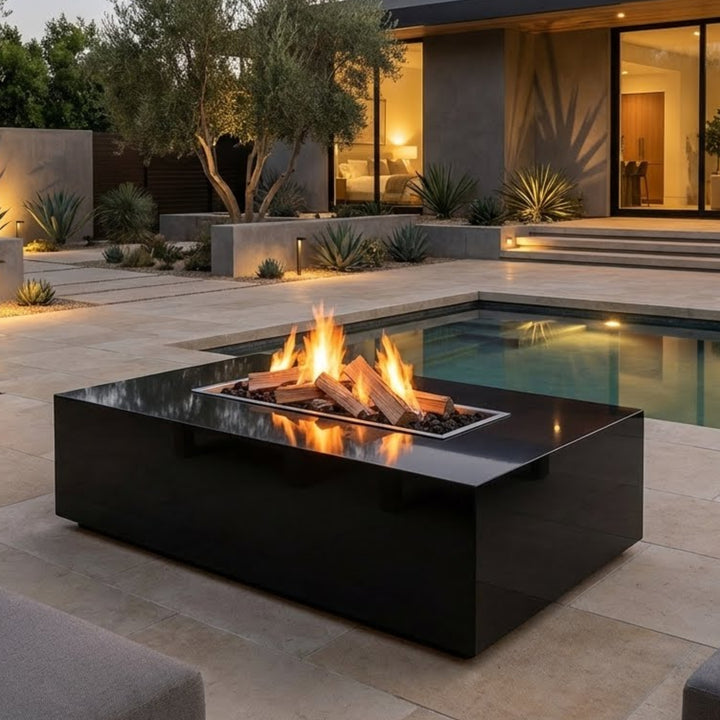 COOKE Famosa Fire Pit Table 60" x 36" x 18" - Stone Top