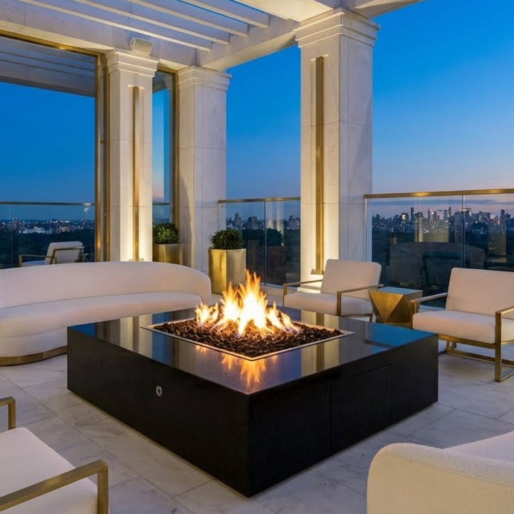 COOKE Famosa Fire Pit Table 60" x 72" x 18" - Stone Top