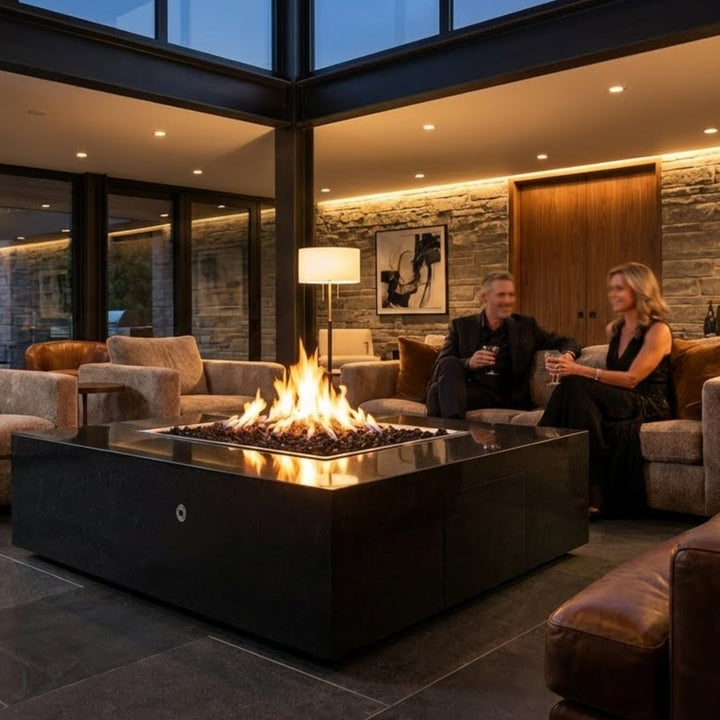 COOKE Famosa Fire Pit Table 60" x 72" x 18" - Stone Top