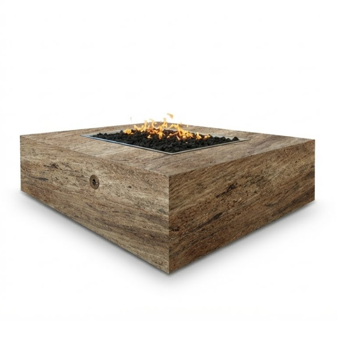 COOKE Famosa Fire Pit Table 60" x 72" x 18" - Stone Top