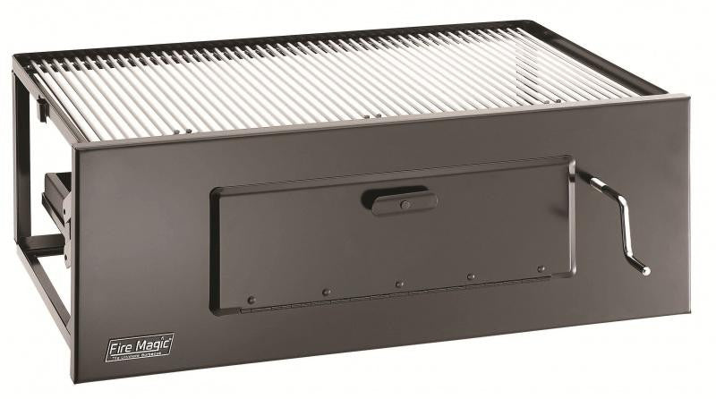 24" Lift-A-Fire Built-In Charcoal Grill – Adjustable Height Outdoor Grill System