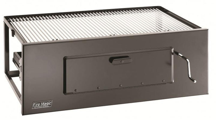 24" Lift-A-Fire Built-In Charcoal Grill – Adjustable Height Outdoor Grill System