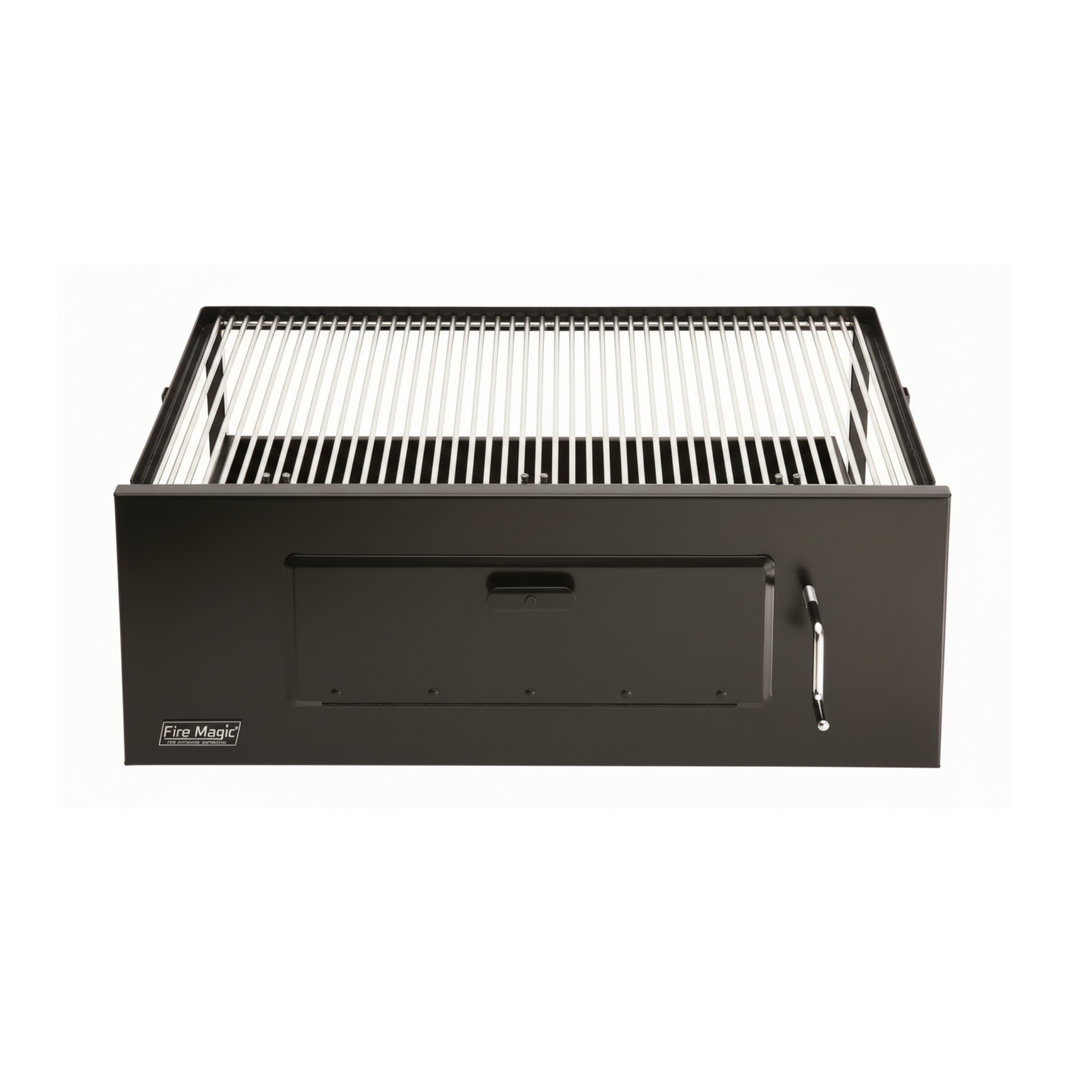 24" Lift-A-Fire Built-In Charcoal Grill – Adjustable Height Outdoor Grill System