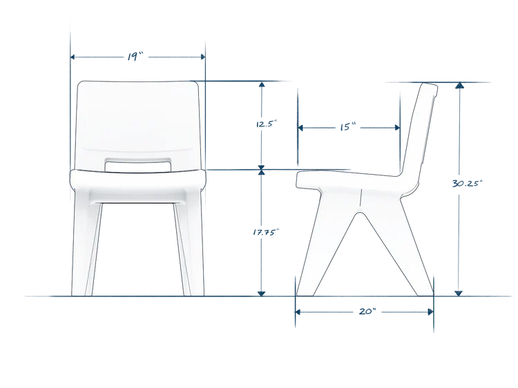 Fresco Dining Chair - Modern Outdoor Dining Chair in Marine-Grade Polyethylene for Patio, Deck & Garden